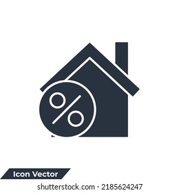 ilustración vectorial del logotipo del icono del hogar de porcentaje. plantilla de símbolo de casa de descuento para colección de diseño gráfico y web