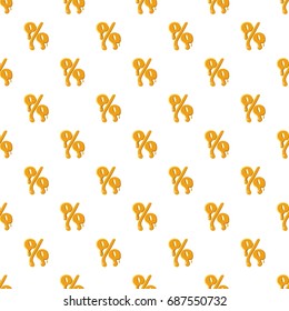 Percentage from honey pattern seamless repeat in cartoon style vector illustration