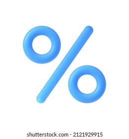 Percentage icon 3d vector illustration.