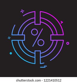 Percentage icon design vector