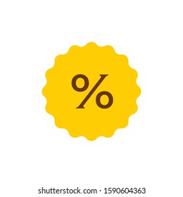 Percentage icon. Discount vector icon symbol isolated on a white background on eps 10.
