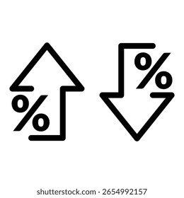 percentage icon up down arrow direction