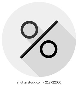 Percentage icon. Flat design style modern vector illustration. Isolated on stylish color background. Flat long shadow icon. Elements in flat design.