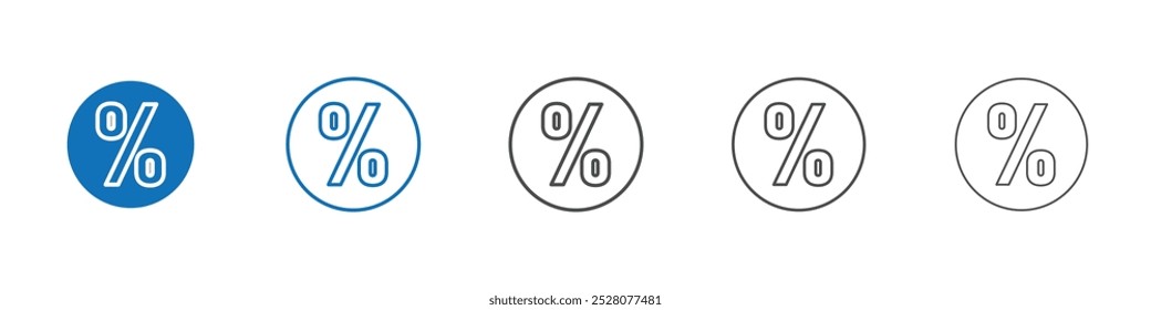 Percentage icon Isolated flat vector in outline