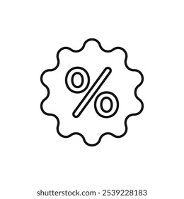 Percentage icon outline collection or set in black and white