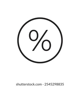Percentage icon outline set sign
