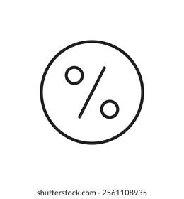 Percentage icon Outline vector line symbol
