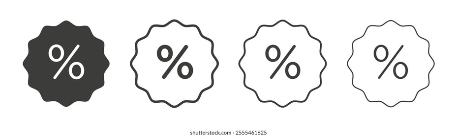 Percentage icon pack. vector illustration