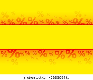 patrón de icono de porcentaje fondo amarillo con vector de espacio de texto 