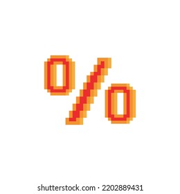 Percentage icon with pixel art on white background