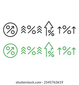 Porcentaje arriba del diseño del Vector del conjunto de iconos.