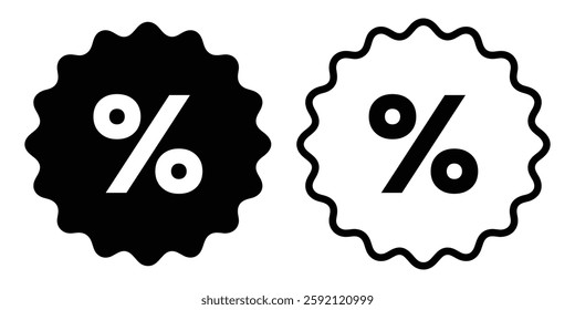 Percentage icon set vector on white background