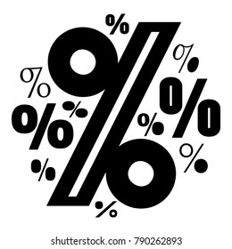 Percentage icon. Simple illustration of percentage vector icon for web.