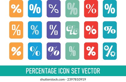 Percentage Icon symbol set vector