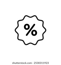 Percentage Icon Thin line art isolated