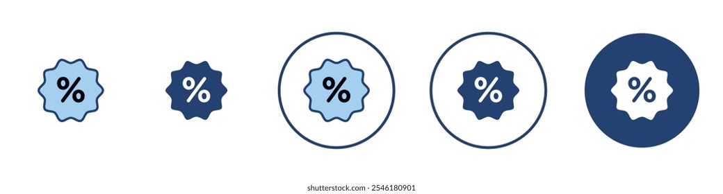 Percentage Icon Thin line art isolated