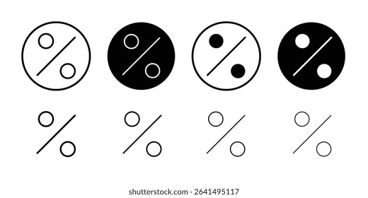 Percentage icon Thin line illustration set vector