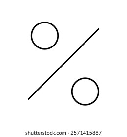 Percentage icon Thin line vector
