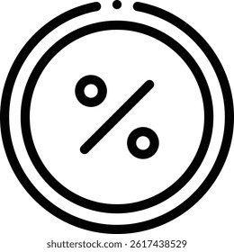 percentage icon. Thin Linear Style Design Isolated On White Background