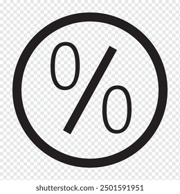 percentage icon vector. percentage icon Discount and sale symbol. Logo icon isolated on PNG background. Vector illustration.