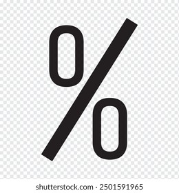 percentage icon vector. percentage icon Discount and sale symbol. Logo icon isolated on PNG background. Vector illustration.