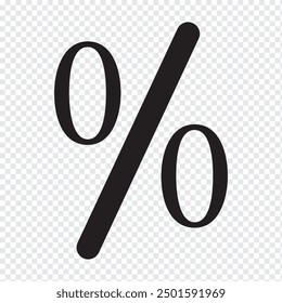 percentage icon vector. percentage icon Discount and sale symbol. Logo icon isolated on PNG background. Vector illustration.
