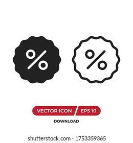 Percentage icon vector. Discount sign