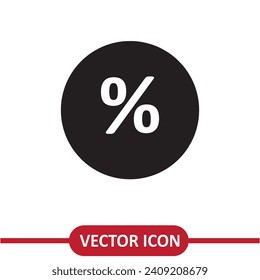Percentage icon vector. Discount sign, simple illustration on white background..eps