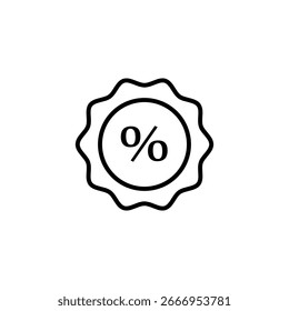 Prozentuales Symbol, Vektorgrafik, flach, schwarz, lineare Illustration für Web und App.eps

