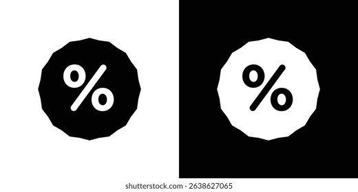 Percentage icon Vector in flat style. Collection silhouettes