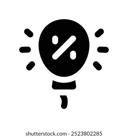 percentage icon. vector glyph icon for your website, mobile, presentation, and logo design.