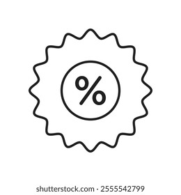 Percentage icon vector isolated on white background.