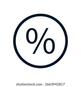Percentage icon, Vector logo sign, Illustration, shape, design, UX UI icon, editable eps