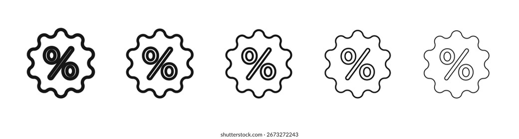 Icono de porcentaje Vector esquema conjunto ilustración signo