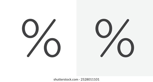 Ícone de porcentagem ícone de vetor definido em preto-e-branco.