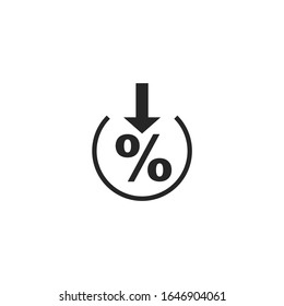 percentage Icon vector sign isolated for graphic and web design. percentage symbol template color editable on white background.