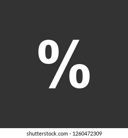 percentage icon vector. percentage sign on black background. percentage icon for web and app