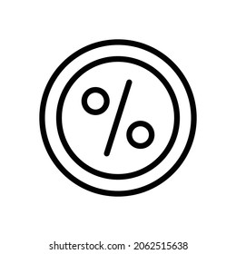 Percentage icon vector simple with outline style