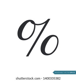 Percentage icon vector template flat design