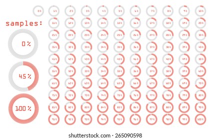 Percentage Icons Full Set vector illustration