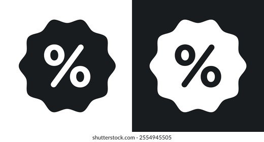 Percentage icons in solid black and white colors