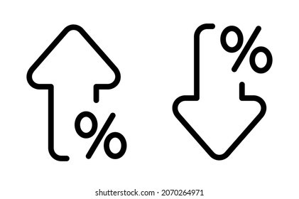 percentage increase and decrease on a white background