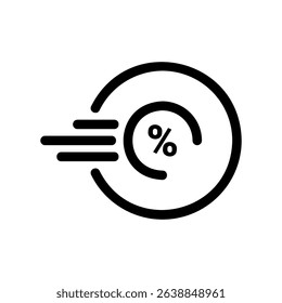 Percentage Increase Symbol with Motion Lines for Quick Progress