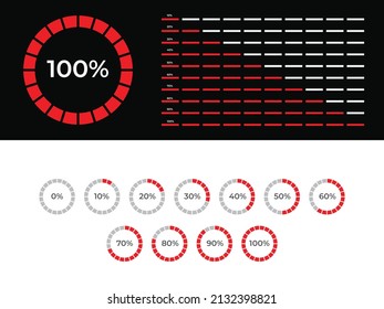 Percentage indicators collection design concept