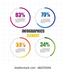Percentage indicators collection,Infographic elements template  
