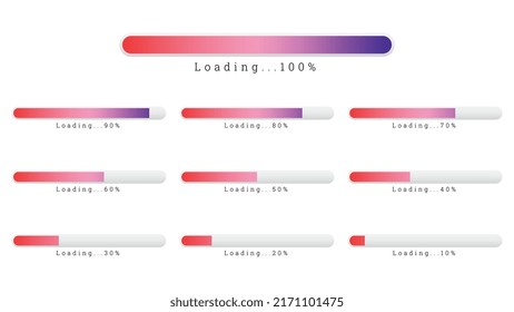 prozentuale Infografik, Vektorgrafik in Form von Farbverlauf-Balken
