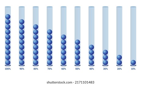 percentage infographics vector illustration in shape of cylinder and ball