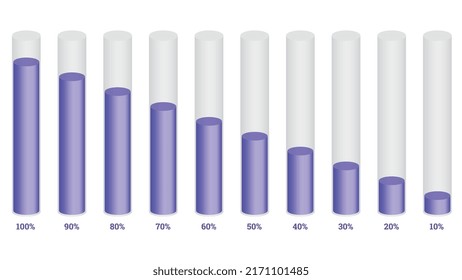 percentage infographics vector illustration in shape of cylinder and liquid