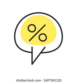 porcentaje dentro de la burbuja llenado tipo icono del dinero artículo financiero banca comercio pagos de mercado comprar moneda contabilidad e invertir tema Vector ilustración