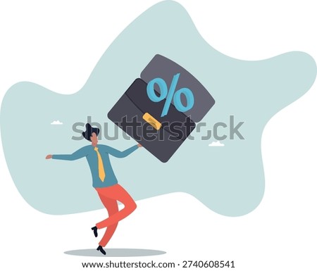 Percentage or interest rate, debt burden, fees to pay off, saving or compound interest earning, financial profit,human life and situation.